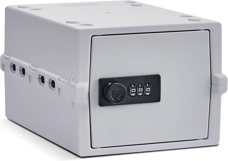 Lockabox Mini™ | Small Lock Box with Combination Lock (Half Letter Sized) | Mini Lockable Box for Small Medicines, Snacks & Mobile Phones | External Size 8.8 x 6.1 x 4.7 Inches (Opal White) - Image 1